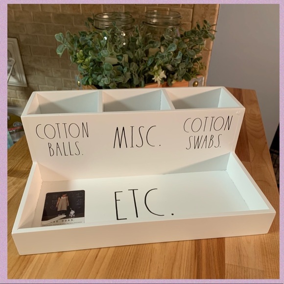 Rae Dunn Other - RAE DUNN WHITE WOOD VANITY ORGANIZER WITH BLACK LL
